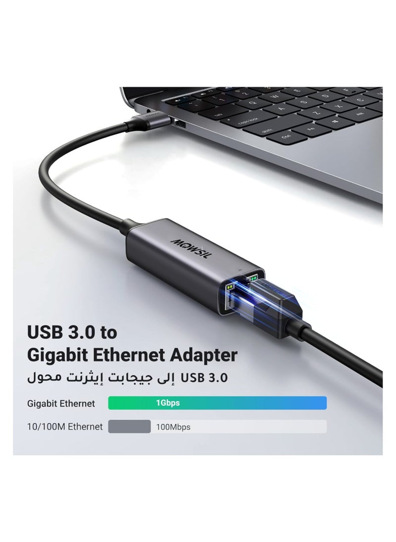 MOWSIL USB 3.0 Ethernet Adapter Aluminum USB to Network 1000Mbps Gigabit RJ45 LAN Internet Adapter Converter Compatible with MacBook iMac PC Switch Surface Pro Windows Mac OS/IOS Linux,  - Image 3