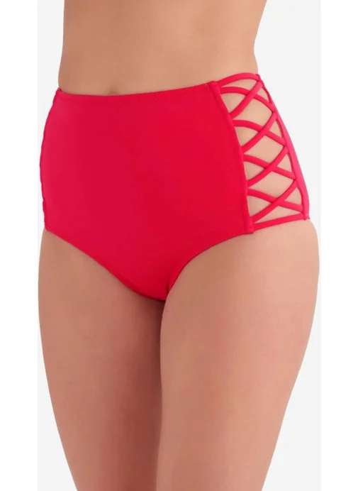 Ayyıldız Crescent Moon 63047 Red High Waist Bikini Bottom