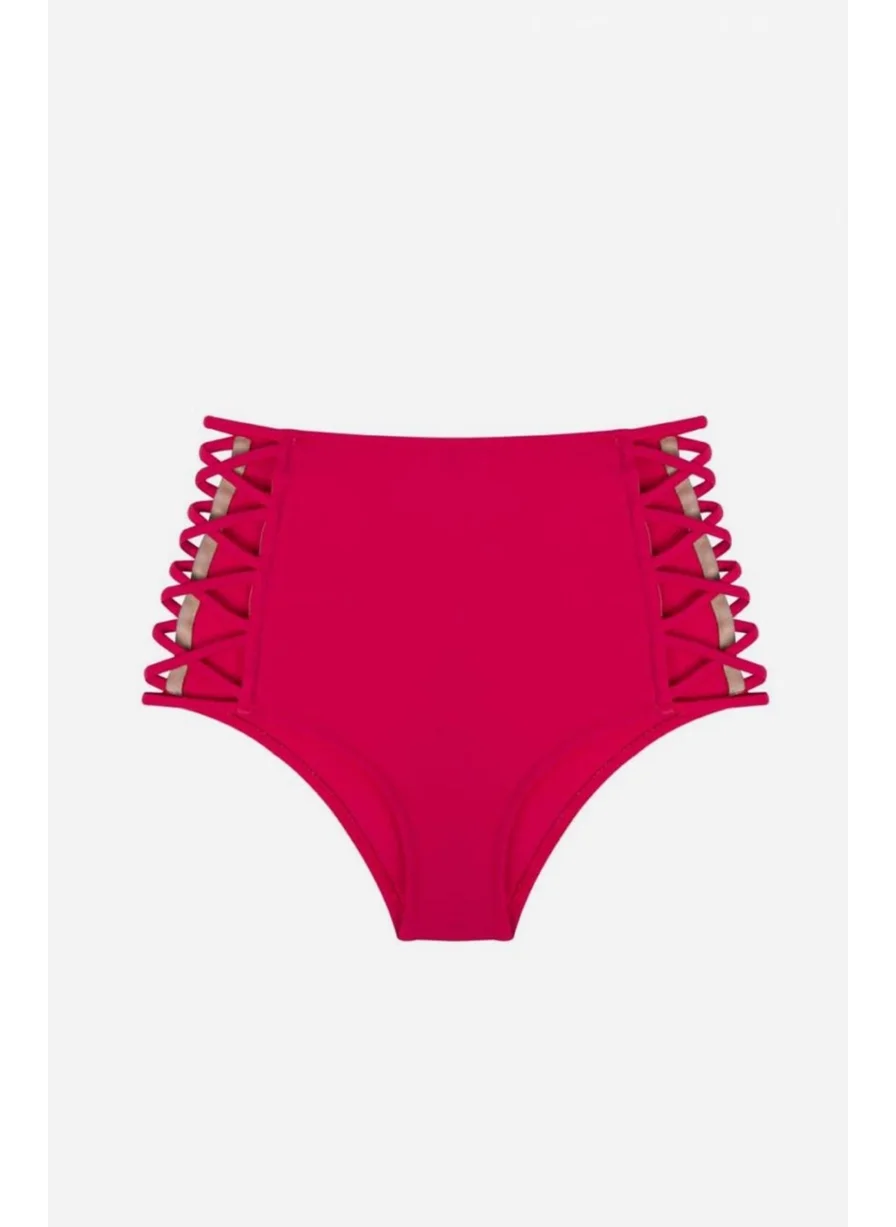 Ayyıldız Crescent Moon 63047 Red High Waist Bikini Bottom
