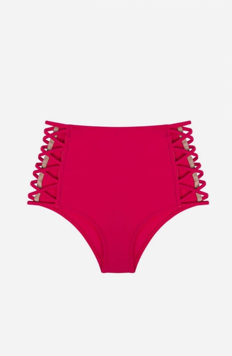 Ayyıldız Crescent Moon 63047 Red High Waist Bikini Bottom  - Image 3