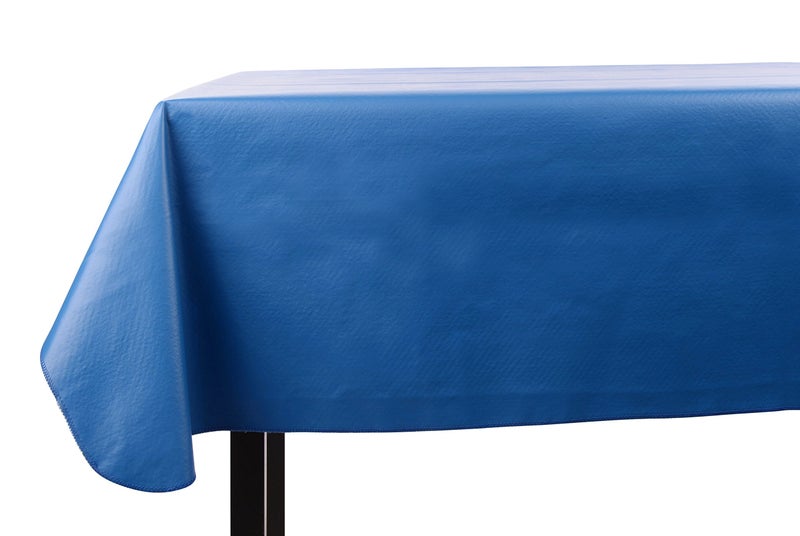 Yourtablecloth Heavy Duty Vinyl Rectangle or Square Tablecloth  6 Gauge Heavy Duty Tablecloth  Flannel Backed  Wipeable Tablecloth with Vivid Colors  Many Sizes 52 x 90 Royal Blue