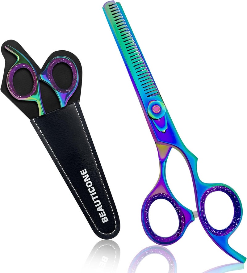 BEAUTICONE Hair Thinning Scissors Professional, Thinning Shears, Barber Hair Scissors, Texturizing Shears Men/Wome (Thinning Scissors Multi)