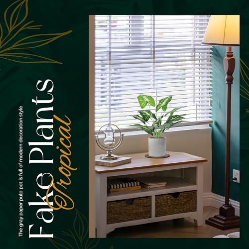 WUKOKU 2pcs Fake Plants 16" Faux Plants Artificial Tropical Plants Indoor for Home Office Desk Kitchen Bathroom Table Shelf Decor - Image 4