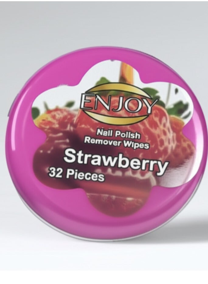 إنجوي مناديل انجوي  إزالة طلاء الأظافر 32 قطعة رائحة الفراولة