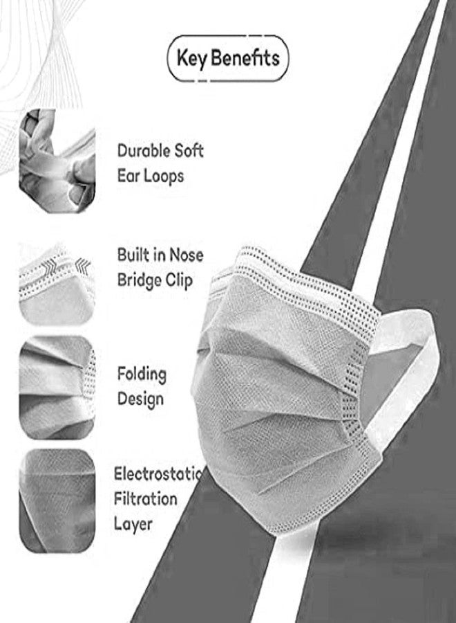 7Shield Disposable Surgical 3Ply Unisex Mask - Ultra Soft Fabric Wide Ear Loop, Comfortable, Inbuilt Plastic Coated Nose Pin, CE and ISO Certified, Convenient Box Pack (White-500 pcs) - Image 4
