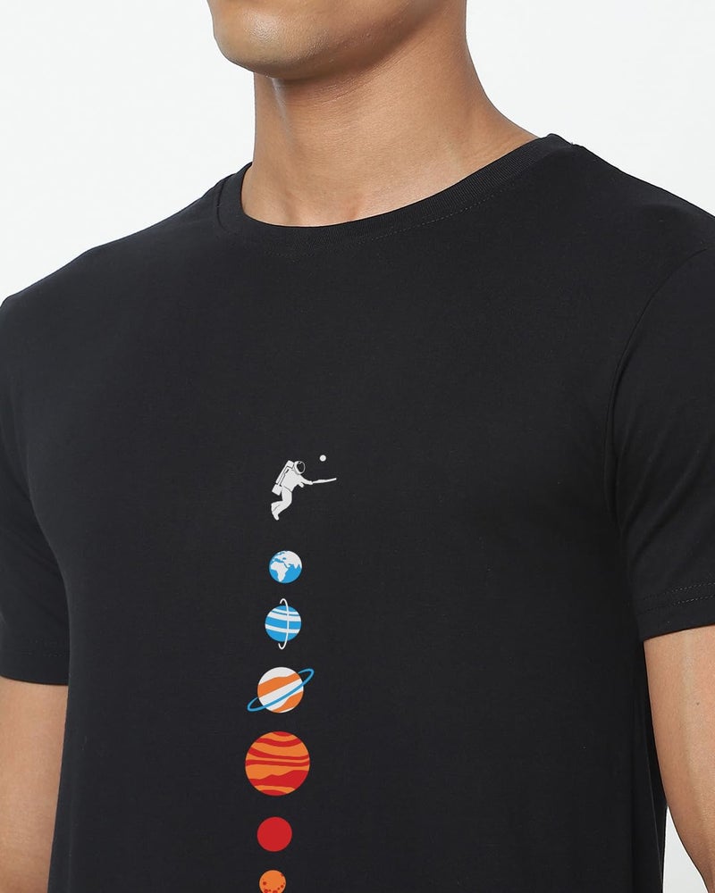 Bewakoof Men's Printed 100% Cotton T-Shirt - Regular Fit, Round Neck, Half Sleeves Black - Image 5