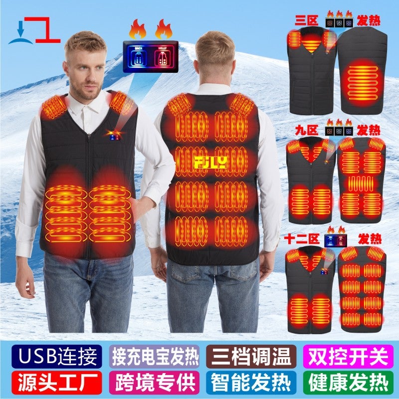 Smart Heating Vest for Men and Women – USB V-Neck Cotton Warm Vest - Image 2