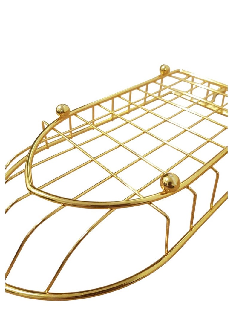 سلة تقديم من الحديد - ذهبي - Image 4