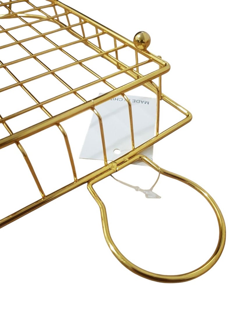 سلة تقديم من الحديد - ذهبي - Image 5