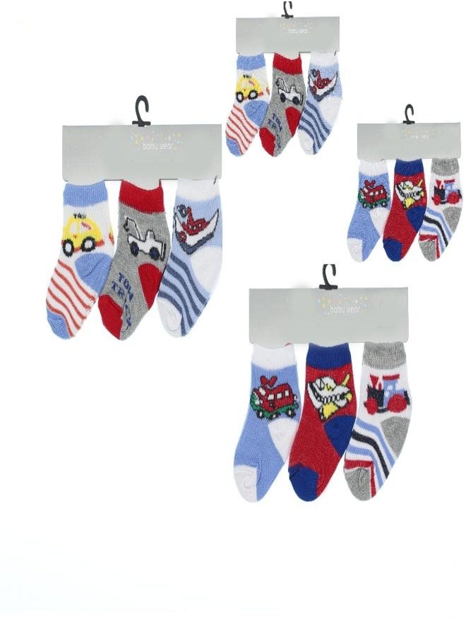 Fatah Bundle Of 12 Soft Cotton Socks For Baby Boys 