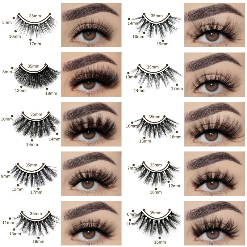 FARRED Wholesale Faux Mink Lashes Bulk 50 Boxes 10 Styles Eyelashes Volume Lashes 10 Portable Individual Boxes 10-20mm Mixed Natural Look Lash 3D False Eyelashes - Image 2