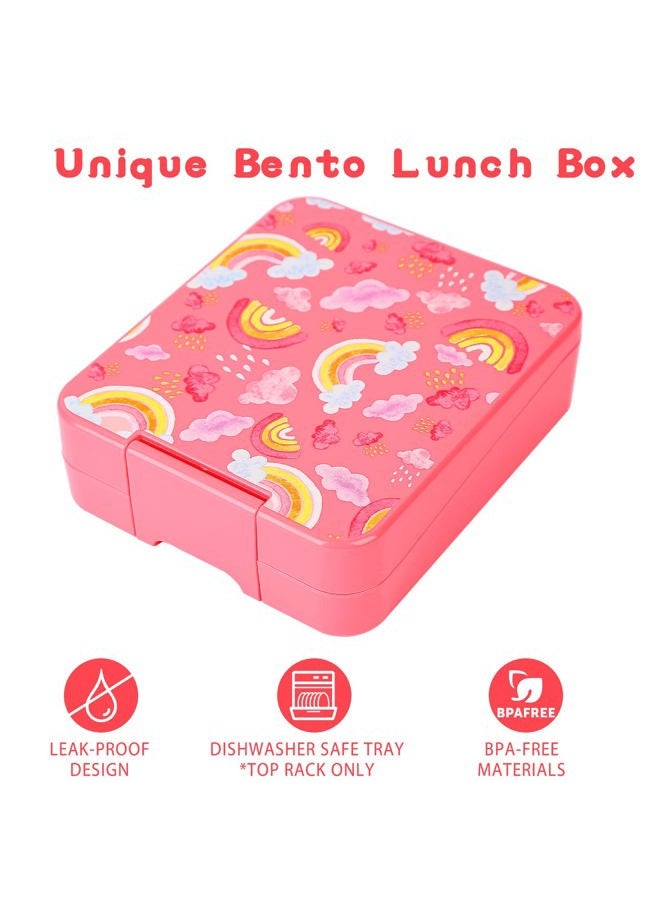 Howeemo Rainbow Bento Lunch Box Set, 25.36 oz Capacity, Stainless Steel Insulated Soup Thermo, Leak-proof Bento Box, Microwave and Dishwasher Safe - Image 3