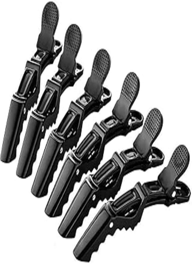 BEINY - BEINY 6Pcs Plastic Non Slip Hair Clips - Professional Hairdressing Styling Sectioning Clips - Salon Alligator Clips for Thick Hair - Haircut Accessories Hairgrips for Women Girls (Black) - Image 1