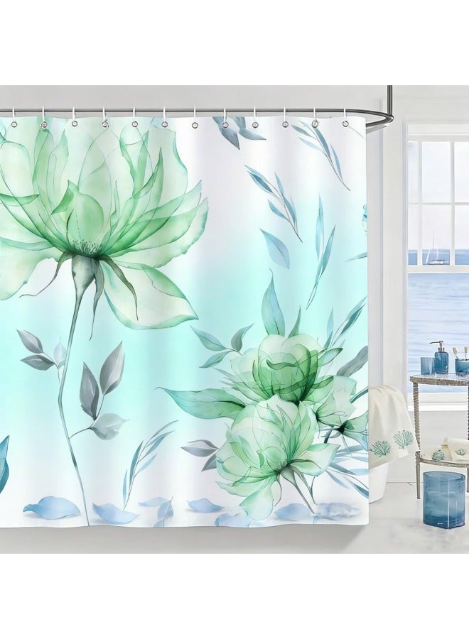Plaid Waterproof Shower Curtain, Mildew-resistant Bathroom Shower Parion Curtain