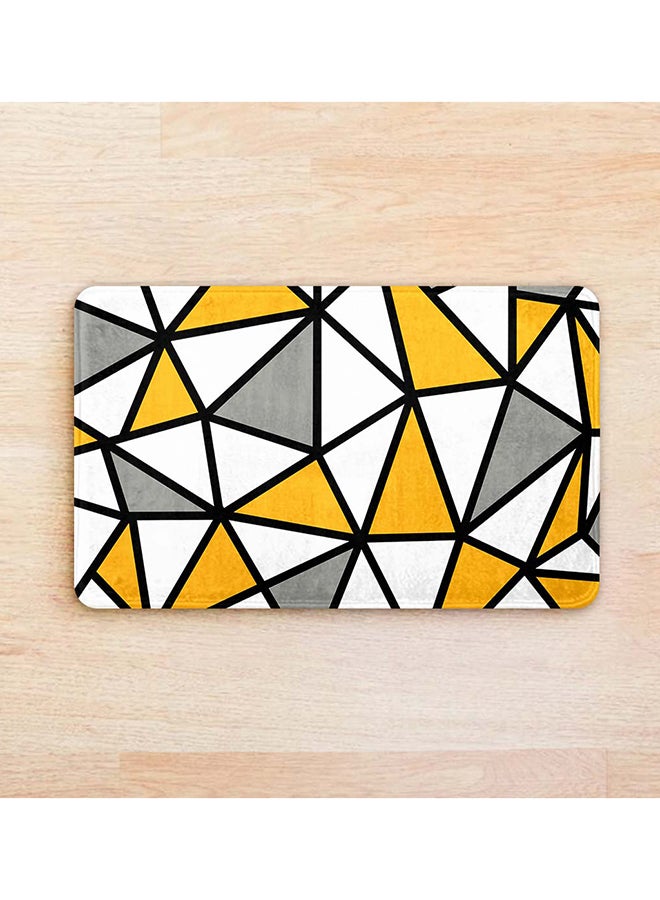 ريزاريز سجادة باب صفراء فائقة النعومة ذات تصميم هندسي أصفر، مانعة للانزلاق قابلة للغسل، 50 × 80 سم - Image 3