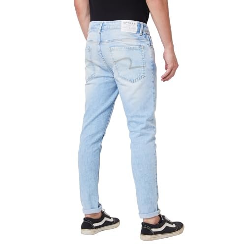 Spykar Mid Rise Tapered Fit Blue Jeans for Men (Size: 36)-MDKN1BD008_Light Blue - Image 3