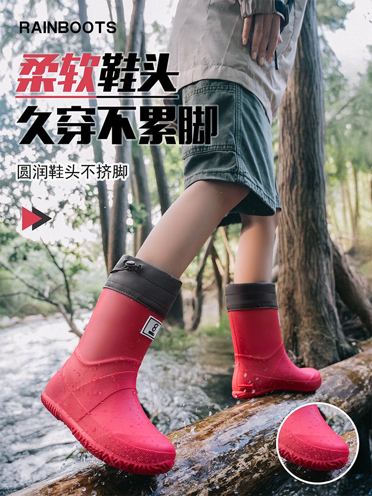 Children'S Lightweight Rain Boots, Foldable Rain Boots For Men And Women, Rainforest Hiking Rain Boots, Non-Slip Waterproof Shoes, Mid-High Tube Women'S Shoes - Image 5