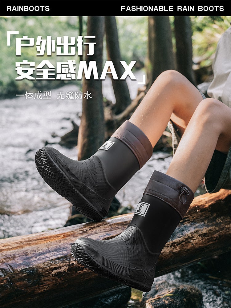 Children'S Lightweight Rain Boots, Foldable Rain Boots For Men And Women, Rainforest Hiking Rain Boots, Non-Slip Waterproof Shoes, Mid-High Tube Women'S Shoes - Image 3