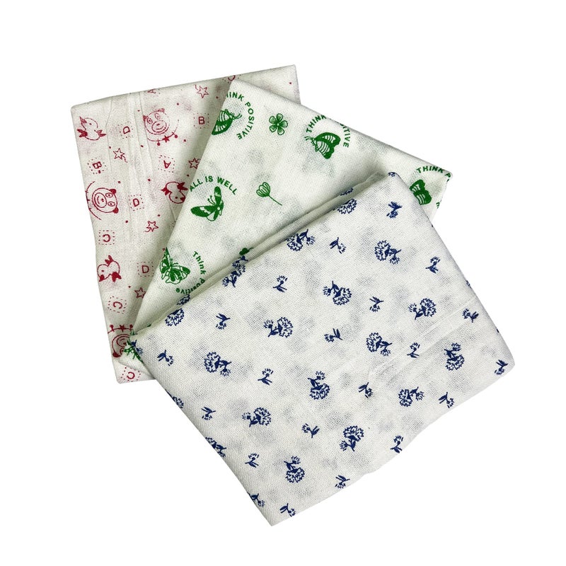 YATTA Kerala Printed Thorthu Traditional Bath Towel Pure Cotton End Finished (Pack Of 3) (50 X 25'), Multicolored, 30 TC - Image 4