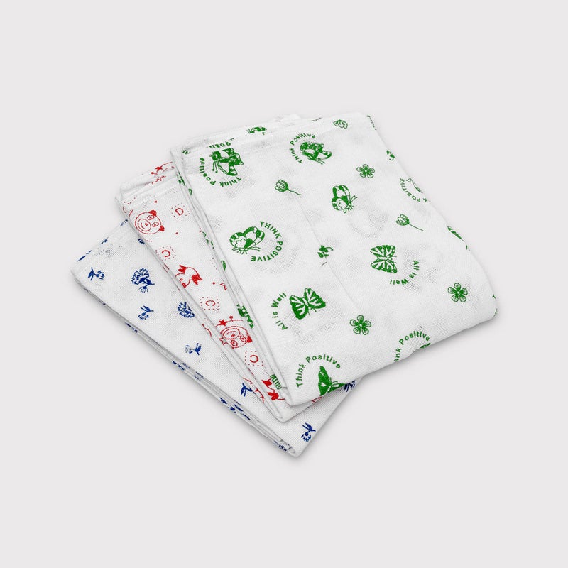 YATTA Kerala Printed Thorthu Traditional Bath Towel Pure Cotton End Finished (Pack Of 3) (50 X 25'), Multicolored, 30 TC - Image 2