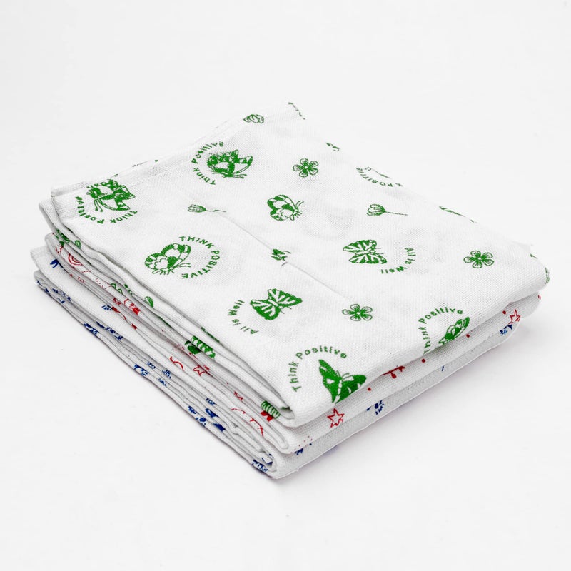 YATTA Kerala Printed Thorthu Traditional Bath Towel Pure Cotton End Finished (Pack Of 3) (50 X 25'), Multicolored, 30 TC - Image 1
