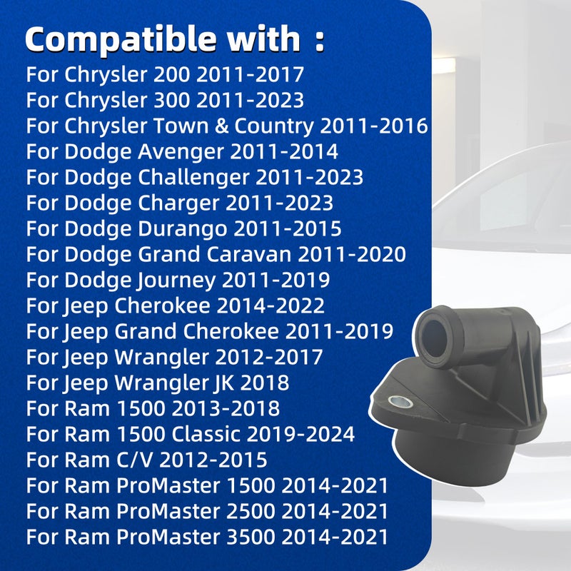AAAWZDWD PCV Valve 36L Positive Crankcase Ventilation Compatible with Chrysler 200 300 Dodge Challenger Durango Grand Caravan Jeep Cherokee Wrangler Ram 150068083202AC 68083202AB - Image 4