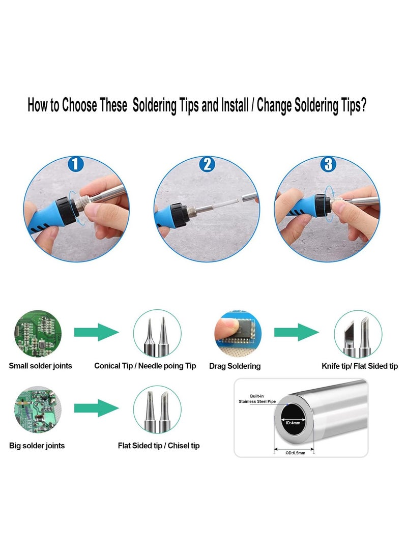 مجموعة أدوات لحام الحديد الممتازة، مسدس لحام بقدرة 60 واط مع سخان سيراميك، أداة لحام 12 في 1، درجة حرارة قابلة للتعديل من 200 إلى 450 درجة مئوية، تشمل رأس مكواة لحام وسلك لحام ومضخة ومعجون - Image 3