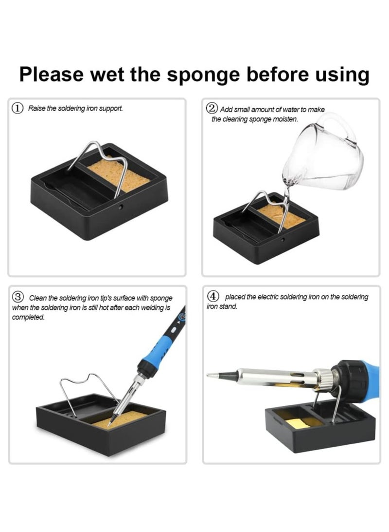 مجموعة أدوات لحام الحديد الممتازة، مسدس لحام بقدرة 60 واط مع سخان سيراميك، أداة لحام 12 في 1، درجة حرارة قابلة للتعديل من 200 إلى 450 درجة مئوية، تشمل رأس مكواة لحام وسلك لحام ومضخة ومعجون - Image 4