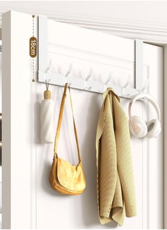 6 Hooks Over Door Coat Rack for Hanging Clothes Hat Towel, Heavy-Duty Organizer for Coat, Towel, Bag, Robe (White) - pzsku/Z667980B560AABE8F3586Z/45/_/1740904641/aefffbef-d15a-436e-ab0a-d1e7315c86c9