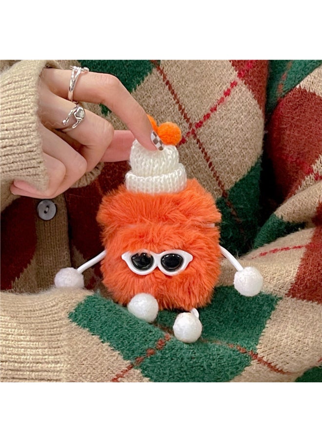 Generic - Plush Monster Airpods Pro Protective Case Cartoon For Apple Wireless Bluetooth Headset 2 3 Generation Soft Case-Color:Orange Plush Sunglasses Monster-Applicable Model:Airpods 3 Generation - Image 1