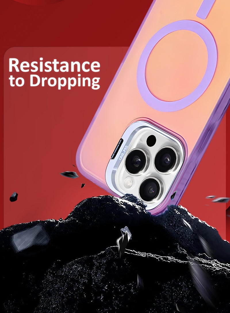 CATANES Gradient Holographic Iridescent MagSafe Case, Kickstand Case Cover / Holographic Purple Color for Apple iPhone 16 Pro Max - Image 3