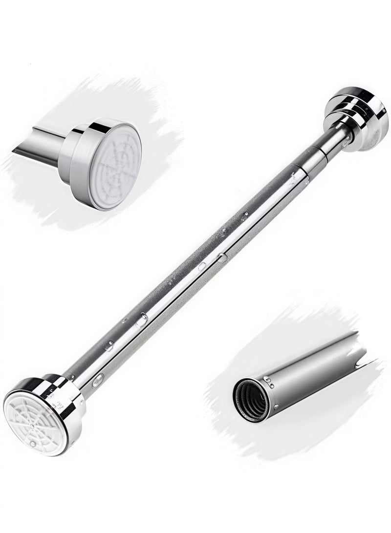 GGEROU Shower Curtain Rod, 120-220cm Adjustable Tension Spring,Telescopic Curtain Pole Stainless Steel Extendable Clothes Rail Extendable Pole,No Drilling - Image 1