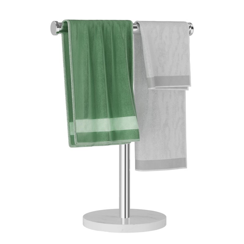 Blemoacha Blemoacha Hand Towel HolderT Shape Freestanding Bath Towel Stand Hand Towel Rack with Marble Base Stainless Steel Standing Towel Bar for Bathroom Vanity Kitchen Countertop Brushed Nickel 