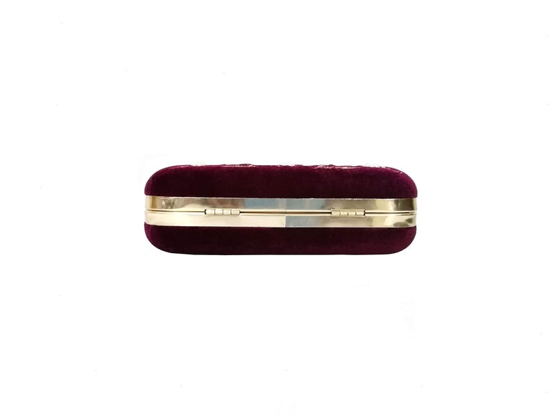 DUCHESS Women's Box Clutch with Pearl Handle-Bridal Ethnic Traditional Casual Purse/Clutch/Handbag (4 x 7 x 2 inch) - Image 5