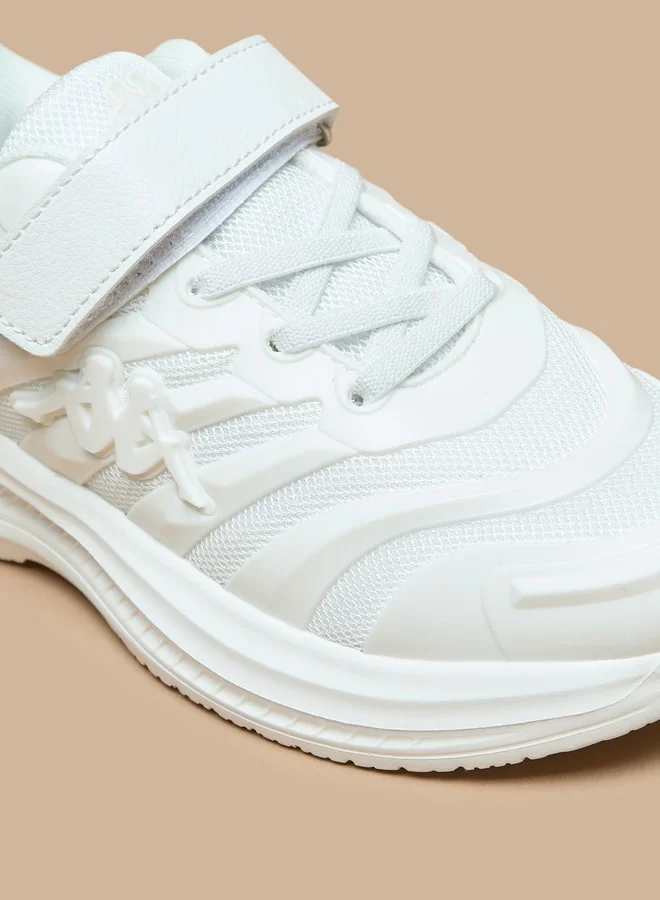 Kappa Boys Textured Sports Shoes With Hook And Loop Closure
