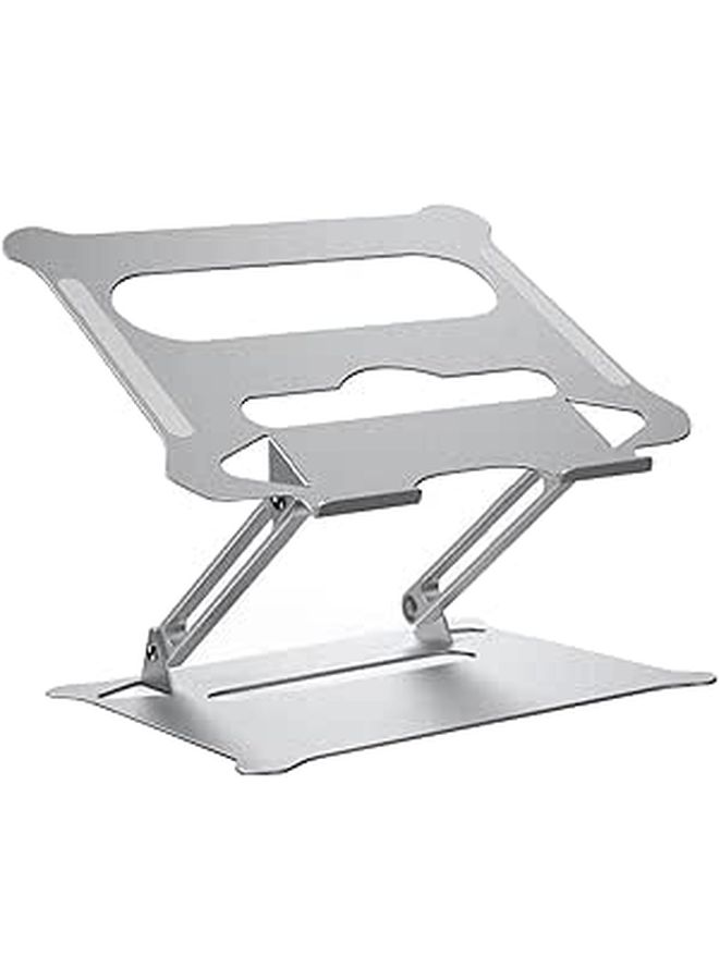 Foldable Adjustable Laptop Stand Portable Ergonomic Notebook Holder Silver For Desk Height Compatible All PC. - Image 1