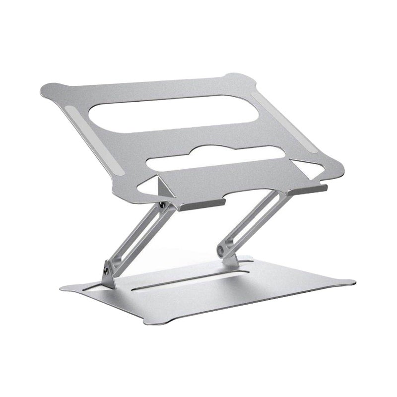 Foldable Adjustable Laptop Stand Portable Ergonomic Notebook Holder Silver For Desk Height Compatible All PC. - Image 2