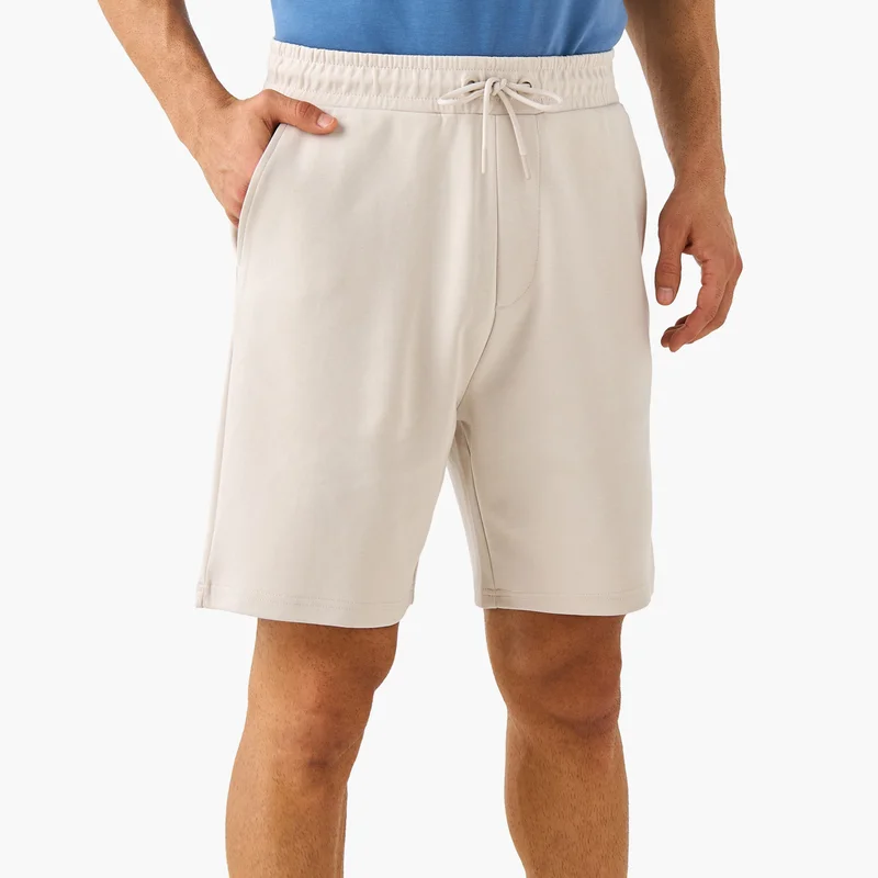 Regular Fit Scuba Shorts with Drawstring Closure and Pockets