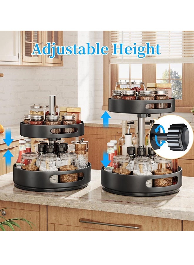 2 Tier Spice Rack Organizer,Lazy Susan Height Adjustable Seasoning Organizer, 360 Degree Rotatable Rack Stand for Kitchen,Cabinet, Pantry Storage, Countertop, Pantry Storage,Bathroom - Image 4