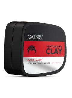 GATSBY Gatsby Texturizing Clay - Bold Layer Hair Styling Clay For Strong Textured Finish Casual-Messy Hairstyle Natural Shine Look Super High Setting Power Hair Wax For Men 73gm  - Image 1