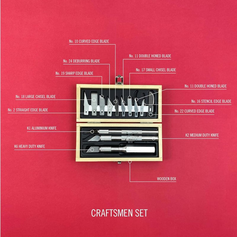 Excel Blades 44283 Craftsman Hobby Knife Set, Precision Cutting Tool Set, Craft Knife Set Includes Assortment of Light Duty to Heavy Duty Handles and 13 Blades - Image 3
