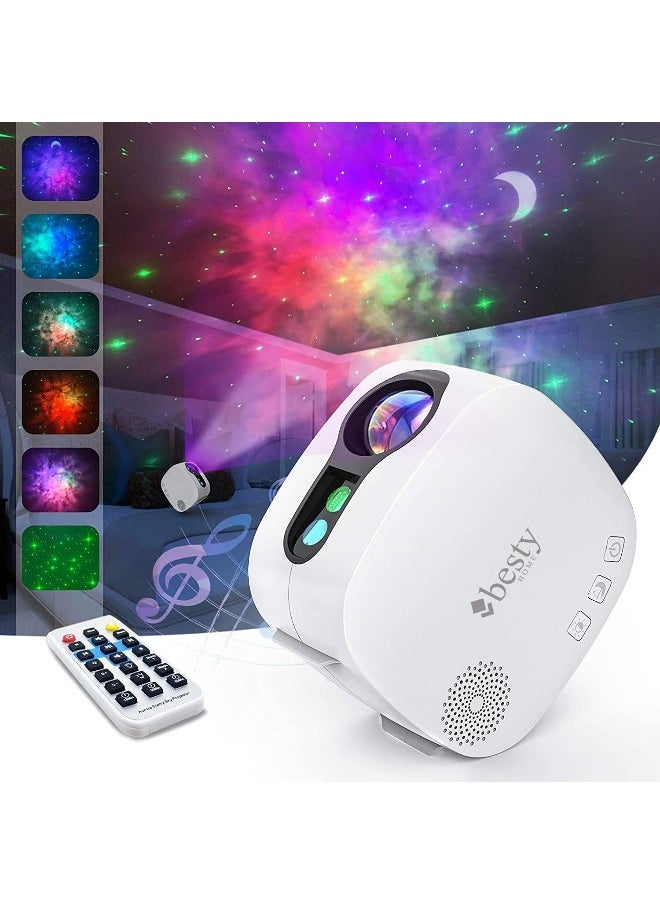 BESTY HOME - Besty Home Moon Star Projector Night Light Bluetooth Music Speaker, Moon Nebula Light Projector With Remote Control, Galaxy Projector For Bedroom Ceiling For Adults Kids - Image 1