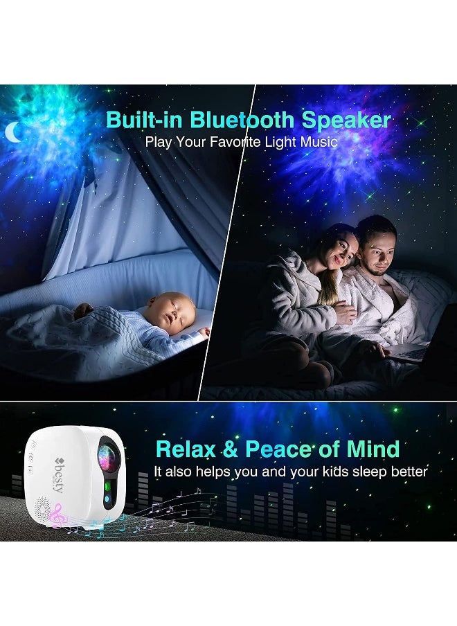 BESTY HOME - Besty Home Moon Star Projector Night Light Bluetooth Music Speaker, Moon Nebula Light Projector With Remote Control, Galaxy Projector For Bedroom Ceiling For Adults Kids - Image 1