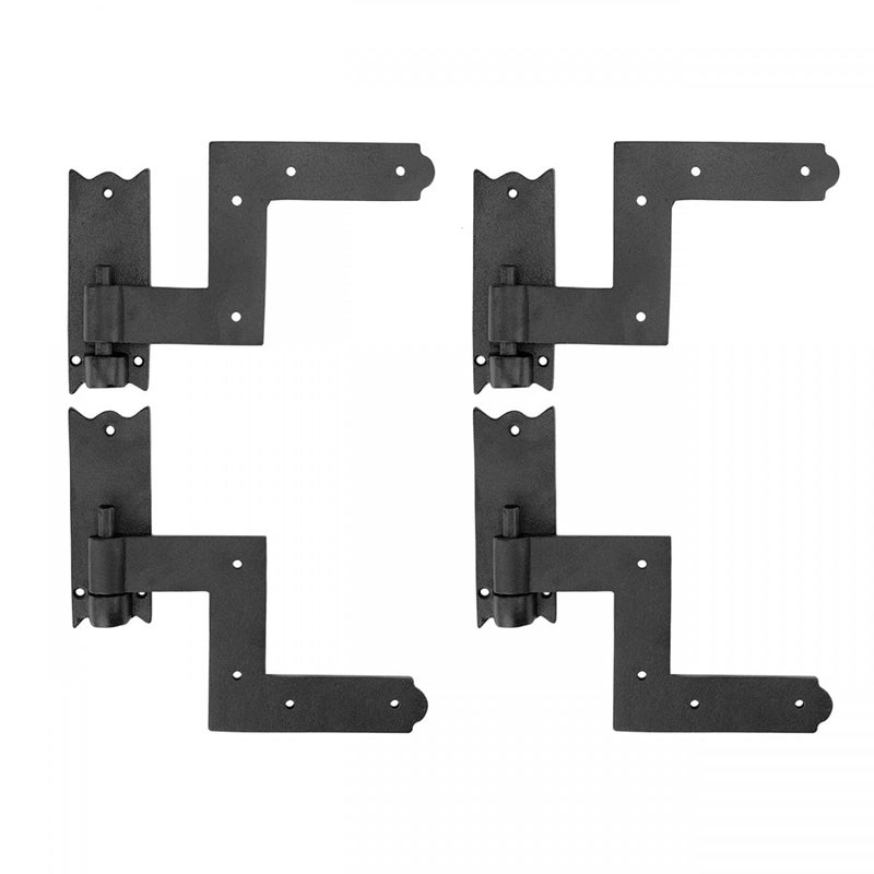 Renovators Supply Manufacturing Renovators Supply Manufacturing  HeavyDuty Black Wrought Iron Shutter Lift Off Pintle Hinges Colonial Pin Reversible for Doors Window and Shutters with Hardware 6 12 Inches Pack of 2 Pairs 