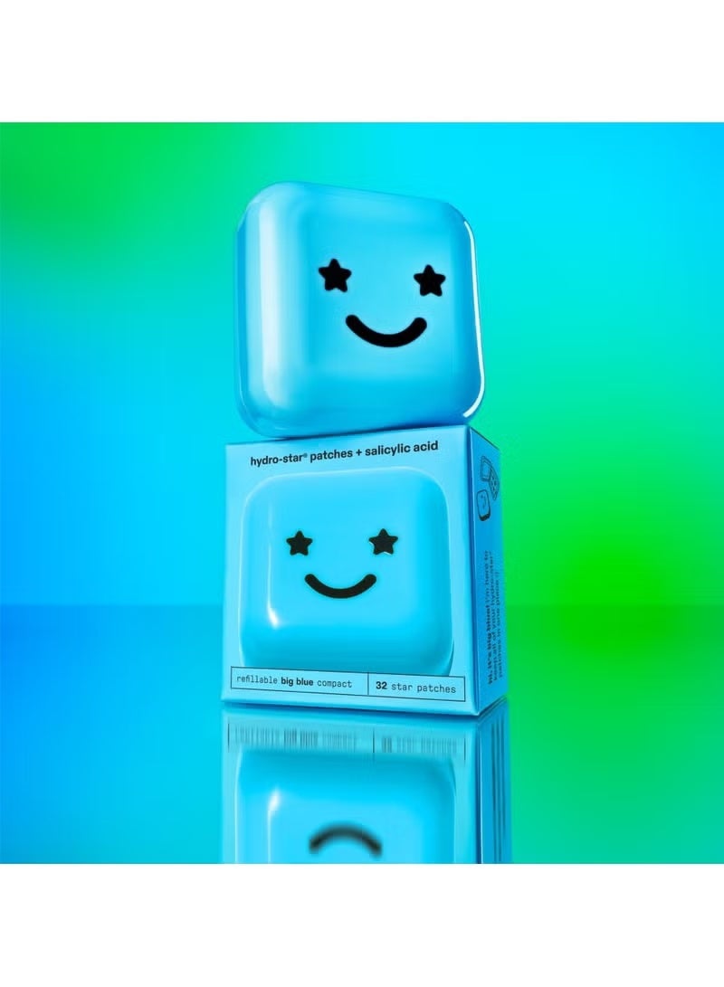Starface Hydro-Star + Salicylic Acid Pimple Patches and Big Blue Compact, Helps Shrink and Soothe Deeper Spots, Cute Star Shape, Vegan, 32 count - Image 2