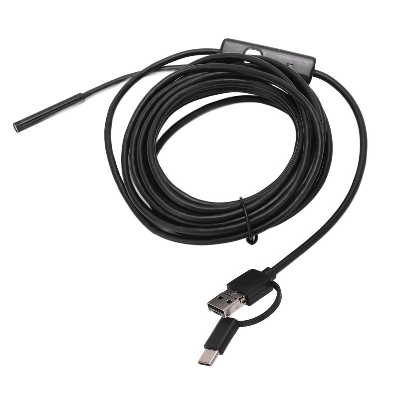 USB Endoscope: 5.5mm Waterproof IP67 Camera - 0.21in Diameter Narrow Space Inspection Tool with 70° Viewing Angle 640x480 Resolution for Engine Ventilation Pipe Hard-to-Reach Household Area Checks - Image 1