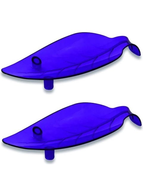 Mika 2-Piece Leaf Dirty Ladle Spoon Rest Base Blue