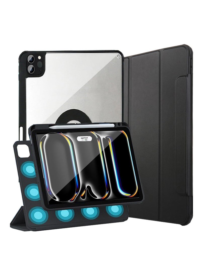 Case for iPad Air 13 inch M2 2024/2025 iPad Pro 12.9 inch (6th/5th/4th/3rd Gen 2022-2018), Removable Magnetic Cover with Apple Pencil Holder, Portrait and Landscape Stand, Auto Wake/Sleep (Black) - Image 1