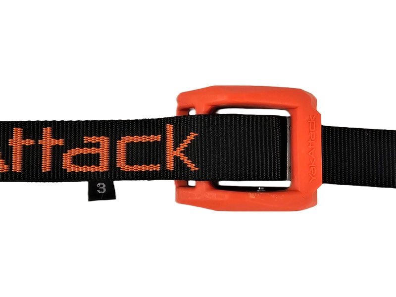 YakAttack 12' Cam Strap - Heavy Duty Polyester Kayak Tie Down with Protective Rubber Buckle, Black/Orange - 2 Pack (YEP-1006-12) | Kayak Fishing Accessories - Image 2