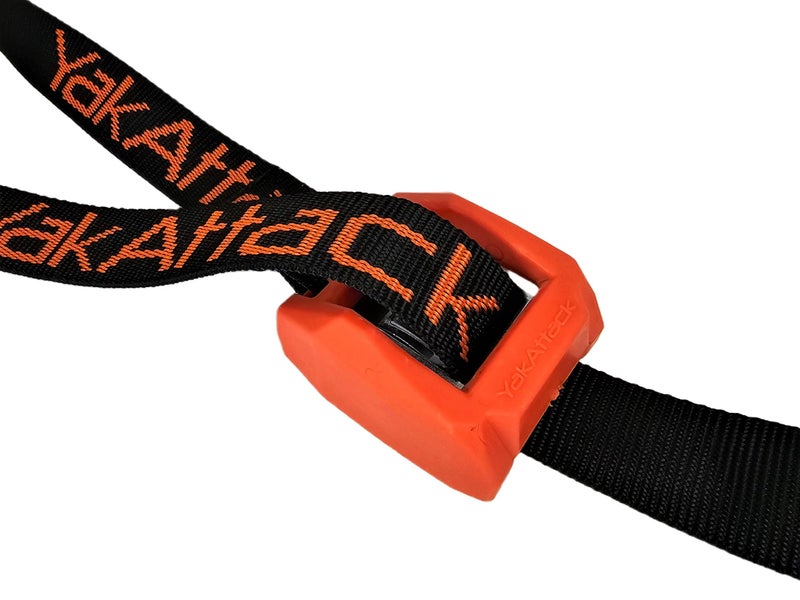 YakAttack 12' Cam Strap - Heavy Duty Polyester Kayak Tie Down with Protective Rubber Buckle, Black/Orange - 2 Pack (YEP-1006-12) | Kayak Fishing Accessories - Image 4
